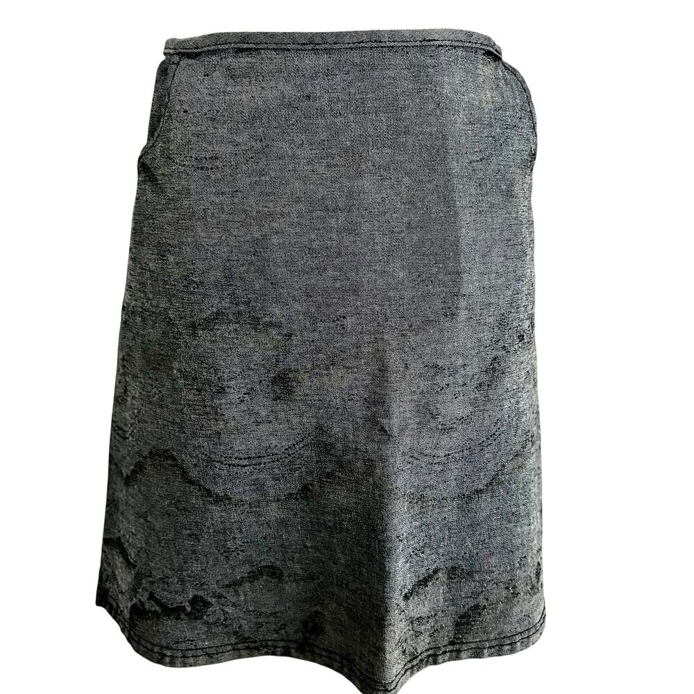 Vintage Y2K Steet Code USA Sparkle Slate Chambray Skirt Stretch Cotton Retro